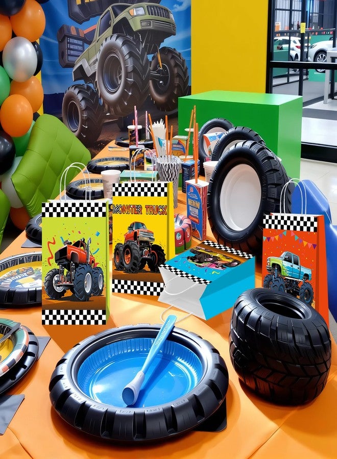 BQK 16 Pcs Monster Truck Goodie Bags Monster Truck Treat Bags Monster Truck Party Favors Monster Truck Birthday Party Supplies Monster Truck Party Decorations - Image 3